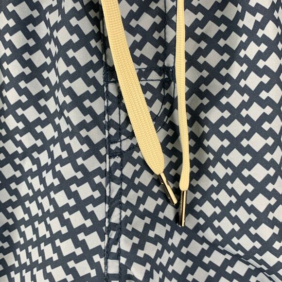 Fair Harbor Swim Trunks Mens Medium Blue Geometric Drawstring Lined 2 In 1 - Picture 4 of 13